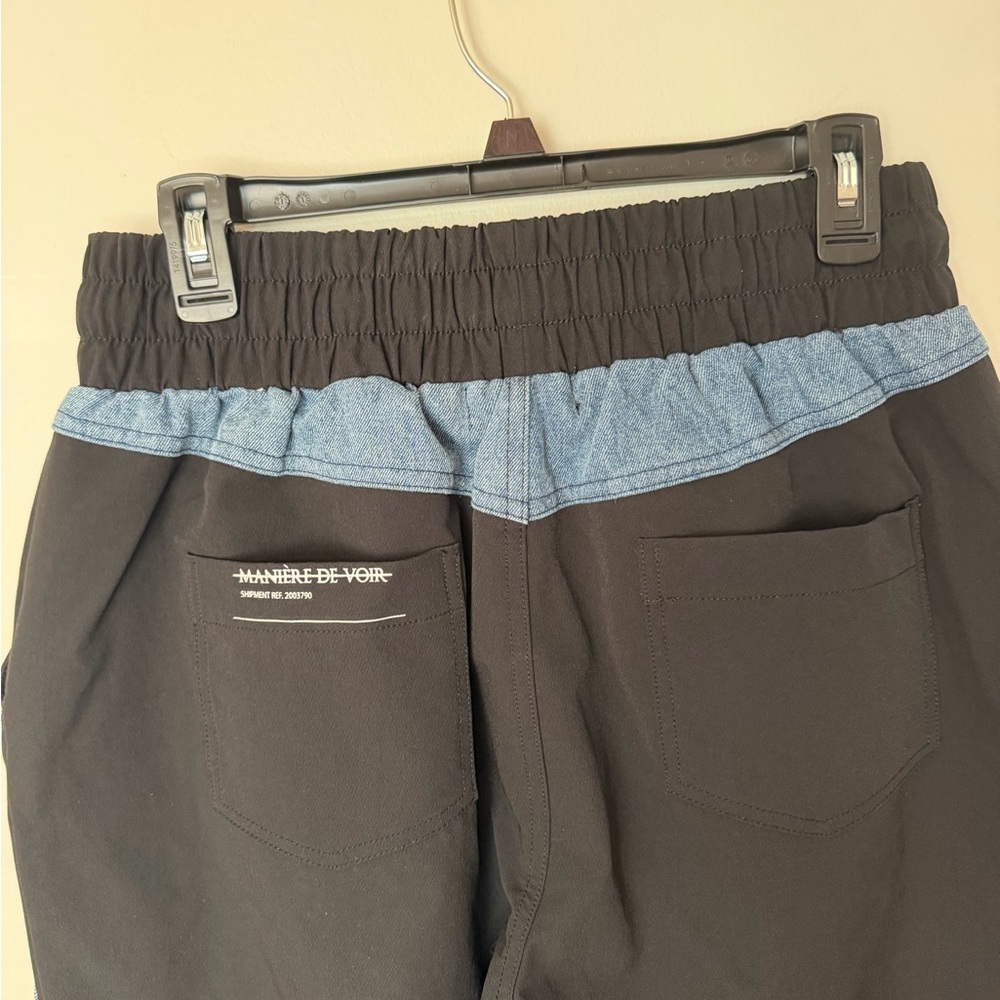 Manière De Voir Cargo Joggers Black Denim Pocket Streetwear Pants Size 14 - Picture 7 of 9